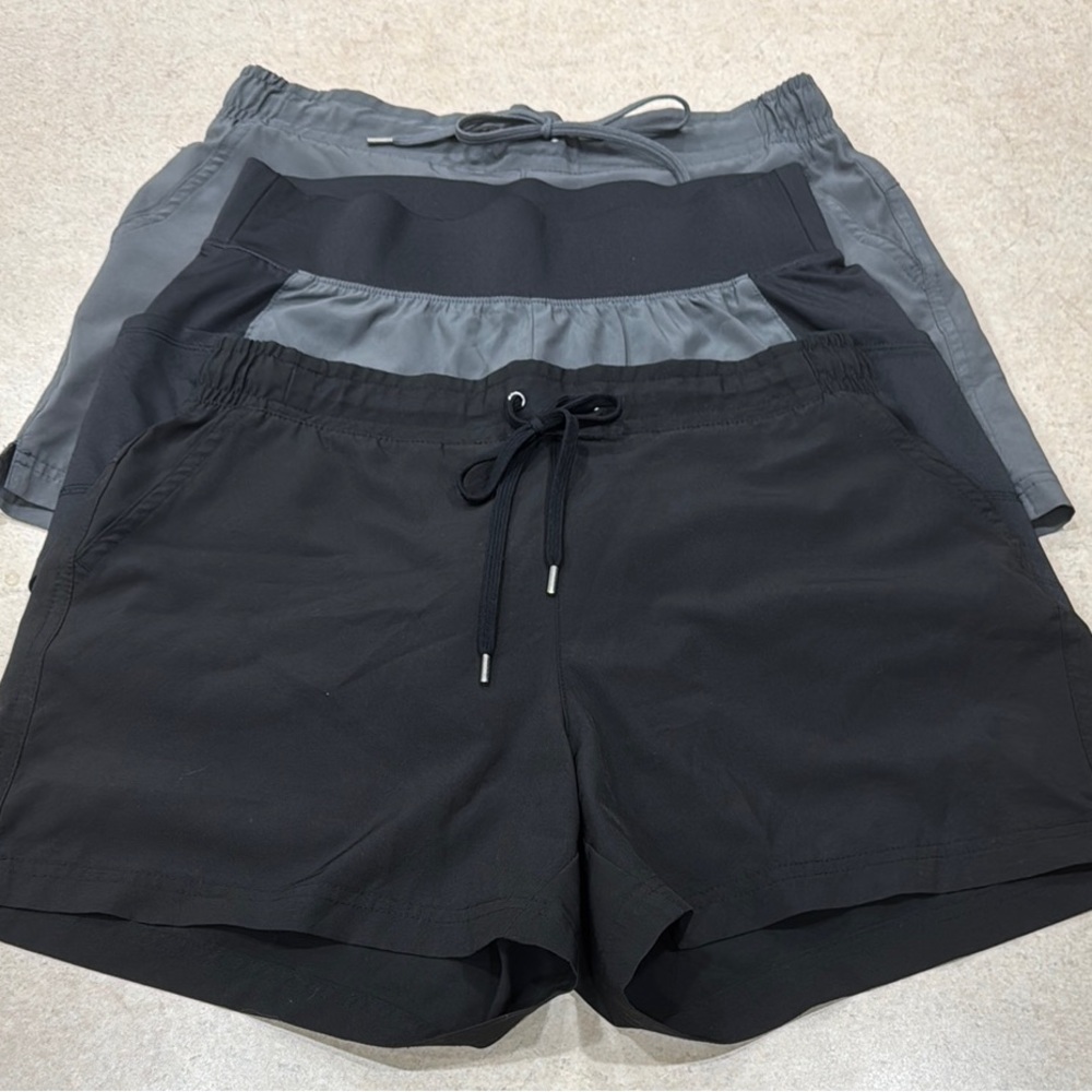 Tek Gear Women’s Black, Two-Color and Gray Shorts - All 3 Pairs for 1 Price